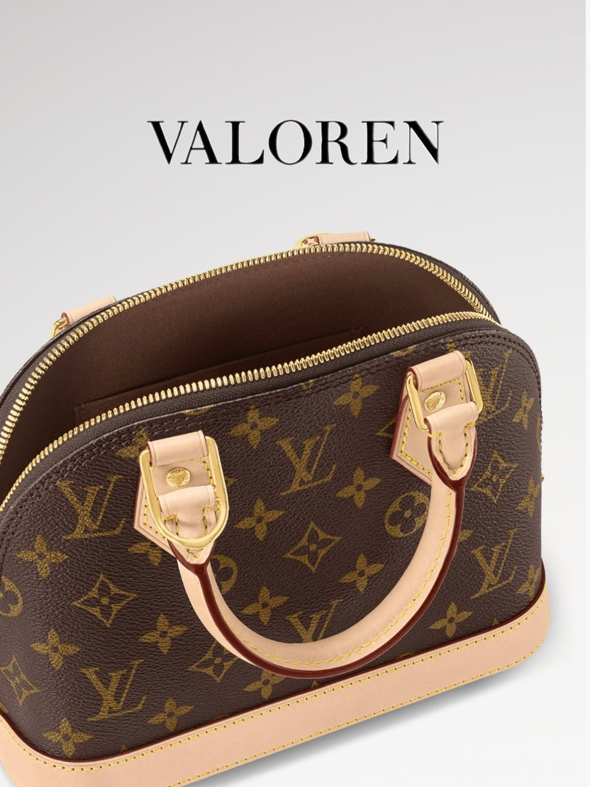 Louis Vuitton Alma BB Monogram Canvas with Natural Cowhide Trim – 99% New