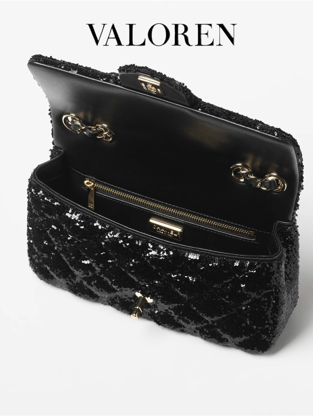 Chanel Evening Bag – Quilted Sequins & Gold-Tone Metal, Black (F/W 2025/26 Pre-Collection, Limited Edition, 99% New)